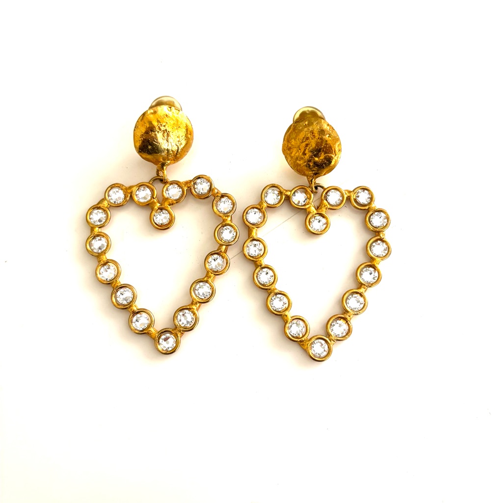 Sylvia Toledano Ellipse Collection Love Drop Heart Clip Earrings 125$